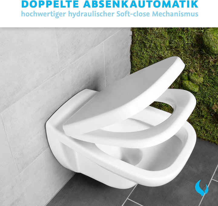 Bullseat® premium Toilettendeckel weiss passend zu Duravit D-Code. Klodeckel mit Absenkautomatik/Sof