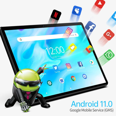 VASOUN M30 10 Zoll Android 11 Tablet, 3GB RAM, 64GB ROM, Quad Core 1.6 GHz Prozessor, 512GB erweiter