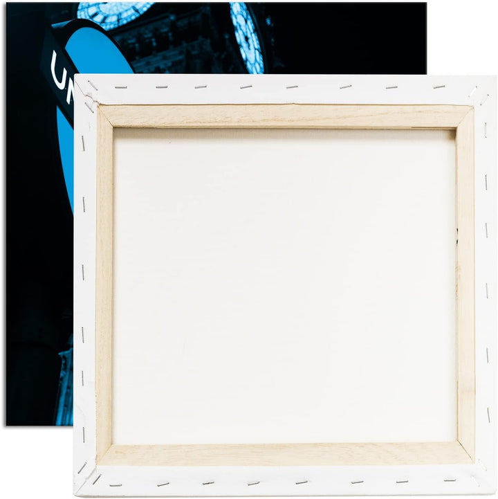 deyoli Underground Schild in London Format: 70x70 Effekt: Monocrome Blau als Leinwandbild, Motiv fer