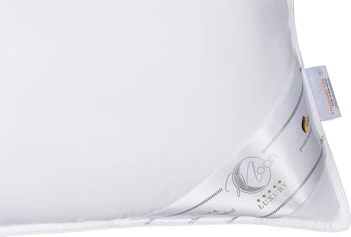 Moon Luxury Kopfkissen 3-Kammer Innenkissen ca. 80x80 cm - 800g - 90% Daunen und 10% Federn mit Trau