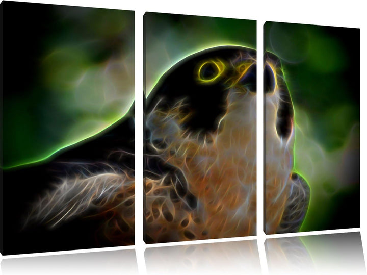 Dark schöner grauer Adler NewArt 3-Teiler Leinwandbild 120x80 Bild auf Leinwand, XXL riesige Bilder
