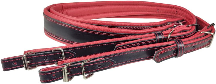 Akkordeongurte Leder 60-120 Bass Schwarz / Rot