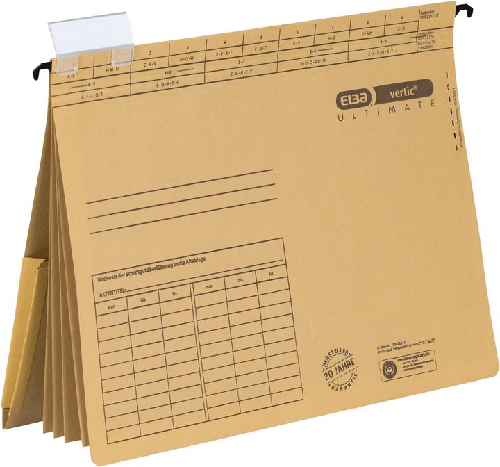 Elba Kredit- Personalhefter A4, aus Karton, 4 Kfm. Heftungen, braun, 10 Stück.