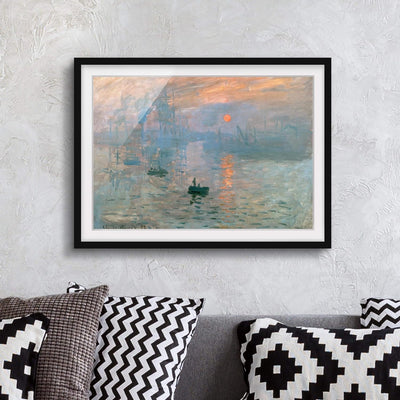 Bild mit Passepartout - Claude Monet - Impression - Farbe Schwarz 40 x 55cm 40cm x 55cm Schwarz, 40c