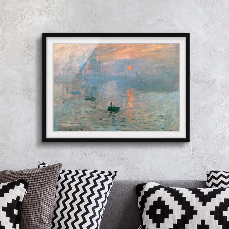 Bild mit Passepartout - Claude Monet - Impression - Farbe Schwarz 30 x 40cm 30cm x 40cm Schwarz, 30c