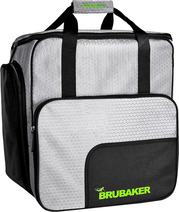 BRUBAKER SuperTec Skischuhtasche Helmtasche Rucksack mit Schuhfach - Silber Grün
