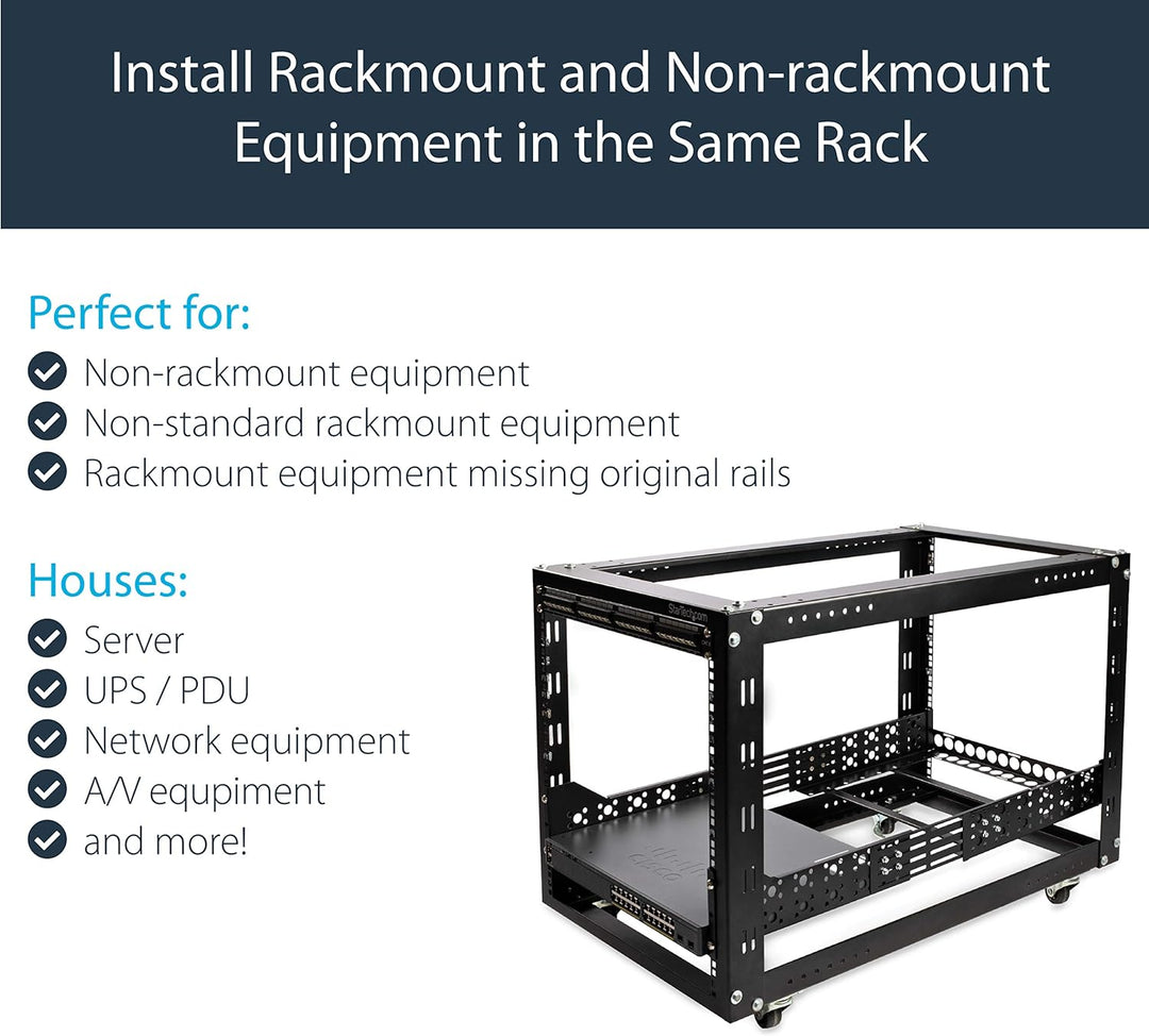 StarTech.com 3 HE Universal Server Rackschienen - TAA konforme feste Montageschienen - 19" Rackschie
