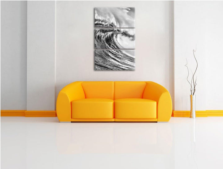 Pixxprint Atemberaubende Welle als Leinwandbild/Grösse: 3 Teilig (120x80) cm/Wandbild/Kunstdruck/fer