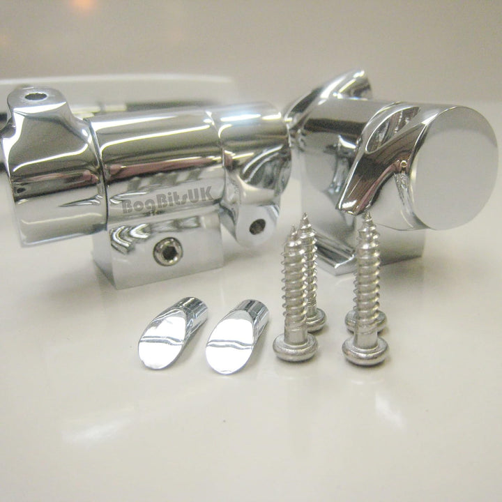 Roca Senso und Giralda WC-Sitz Scharnier-Set aus Chrom mit sanftem Deckel und mit Endkappe-Befestigu