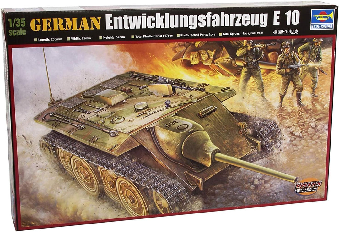 Trumpeter 9580208003856 385 Modellbausatz German E-10 Tank