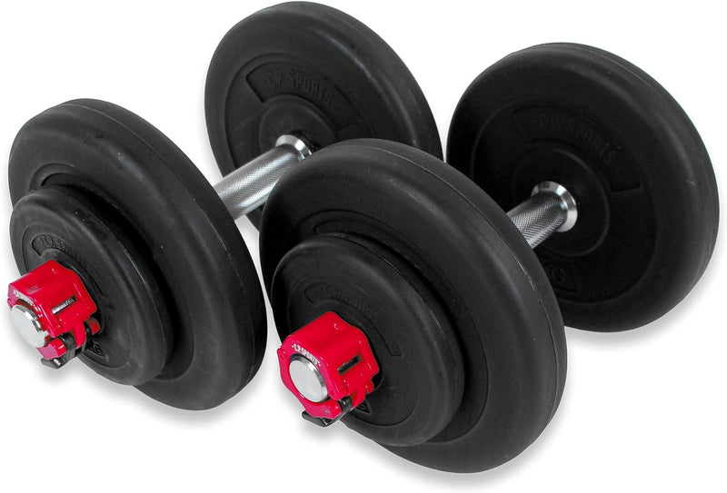 C.P.Sports Hantelscheiben 30mm | Paare 0,5KG bis 20KG oder Sets 26KG / 52KG | Kunststoff mit Zementf