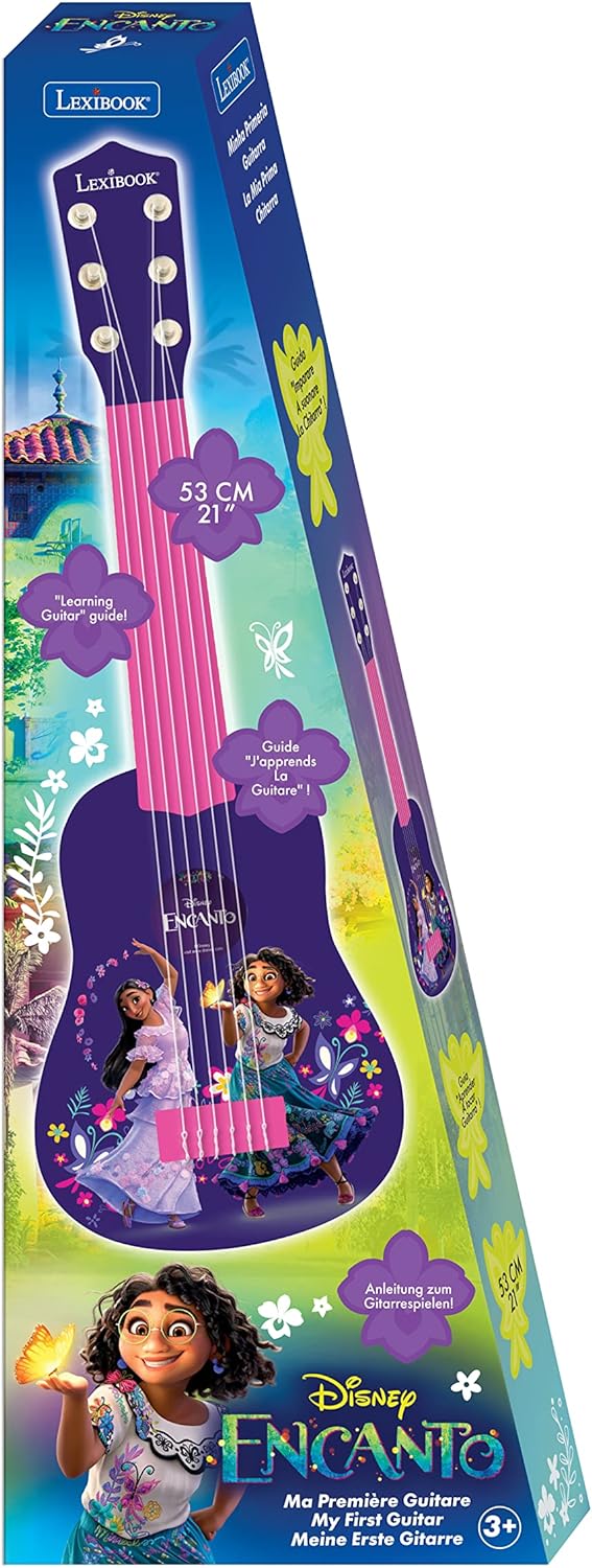 Lexibook Encanto, Meine erste Gitarre, 6 Nylonsaiten, 53 cm, für Kinder, inklusive Anleitung, Lila /