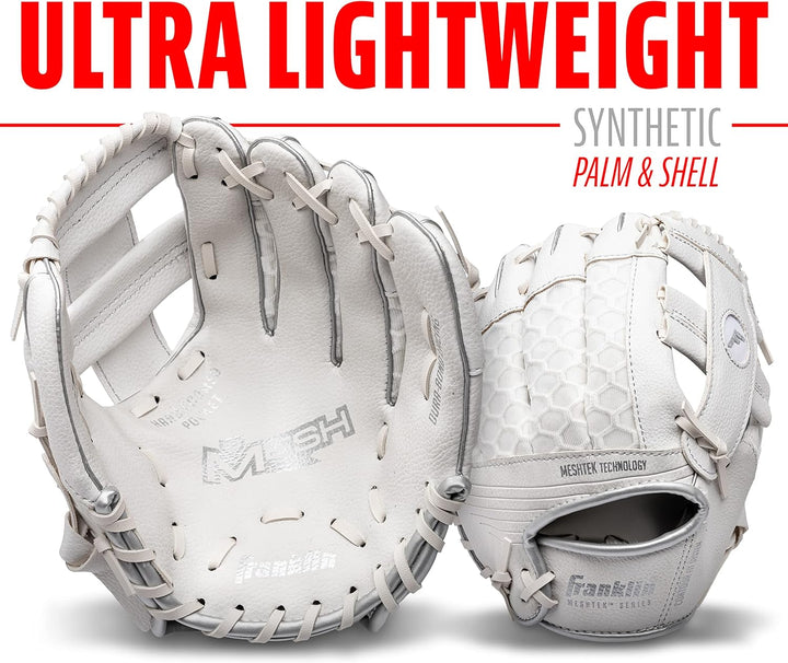 Franklin Sports Kids Baseball Gloves - Meshtek Child's Tball Glove + Ball Set - Boys + Girls Teeball