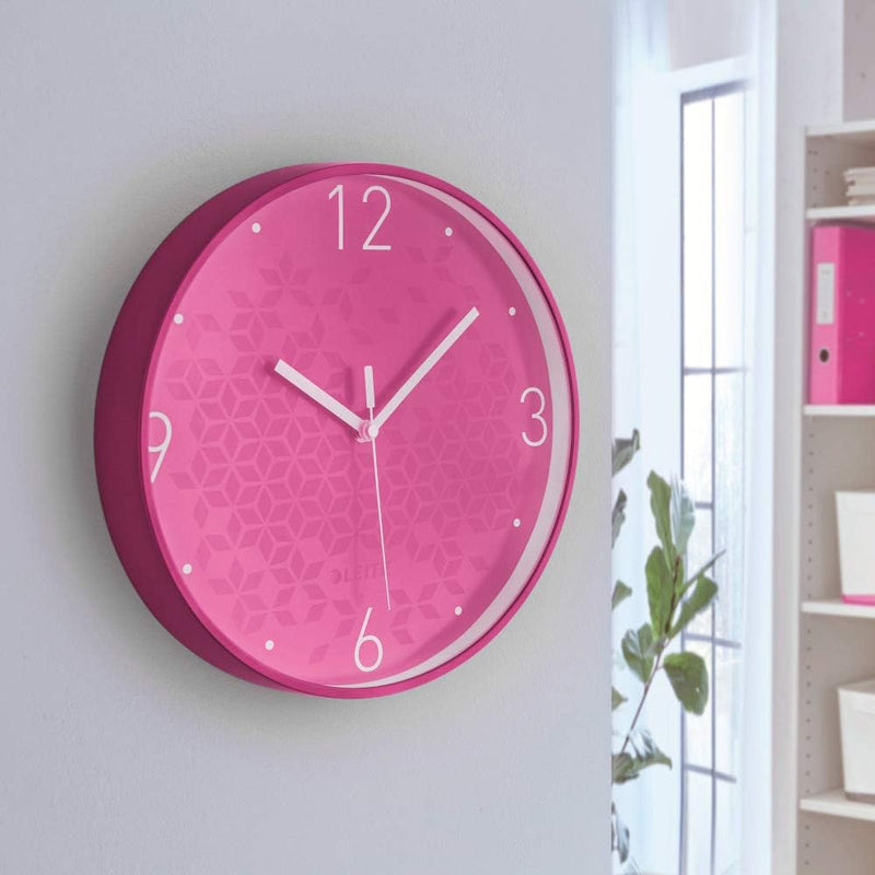 Leitz Wanduhr WOW, Pink, 32.5 x 31.1 cm WOW Pink, WOW Pink