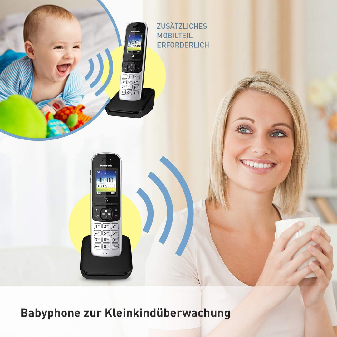 Panasonic KX-TGH710GS Schnurlostelefon ohne Anrufbeantworter (DECT Telefon, strahlungsarm, Farbdispl