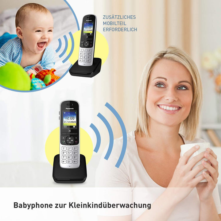 Panasonic KX-TGH710GS Schnurlostelefon ohne Anrufbeantworter (DECT Telefon, strahlungsarm, Farbdispl