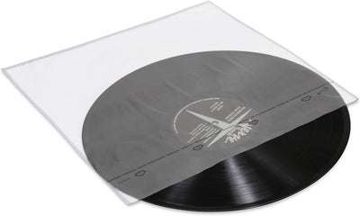 Dynavox Schallplatten-Innenhülle 50er Pack, klar, Archiv-Qualität, Vinylhüllen für LPs Single, Singl