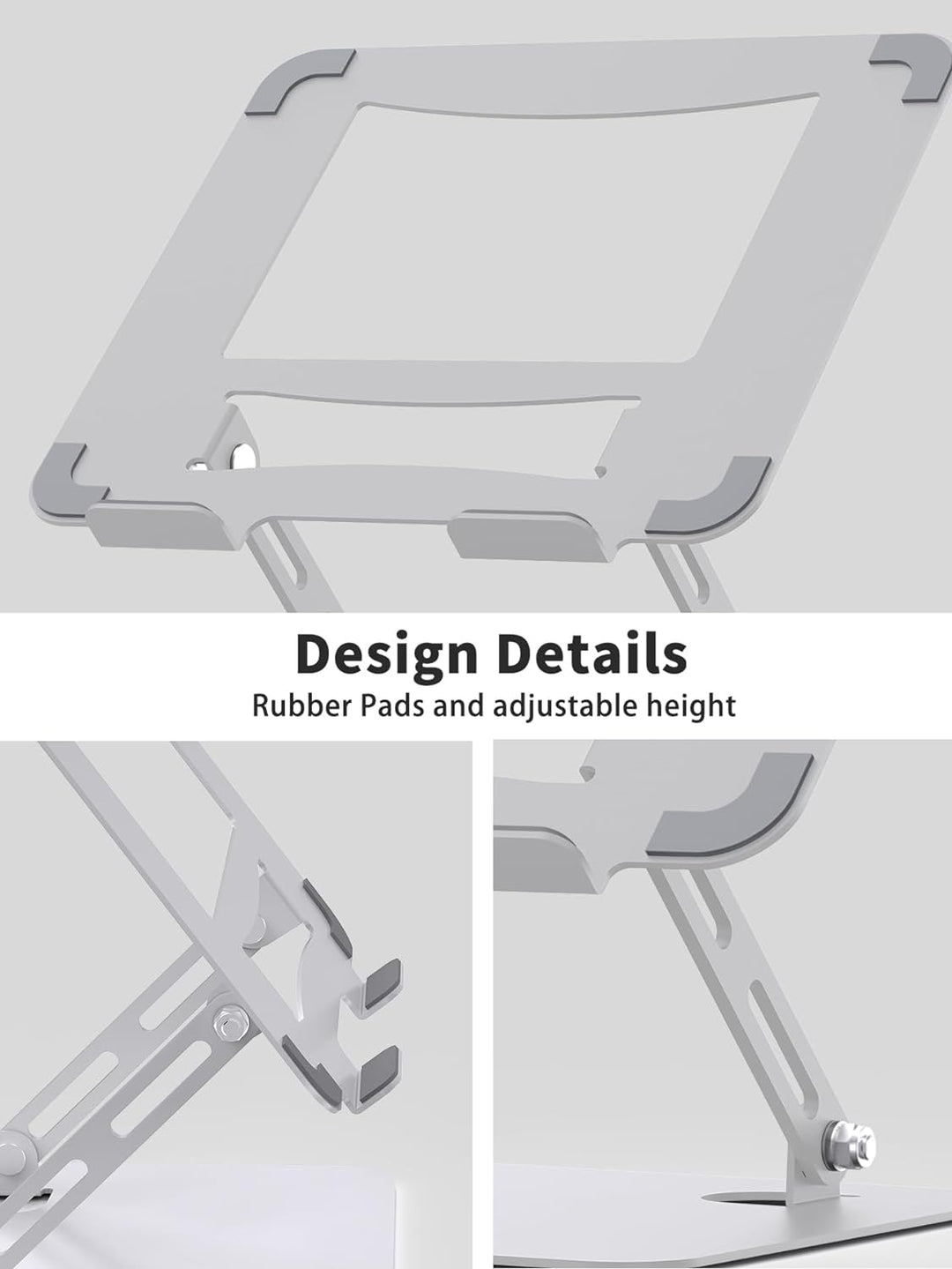 SOUNDANCE Laptop-Ständer für Schreibtisch mit Stabiler Schwerer Basis, verstellbare Höhe Multi-Winke