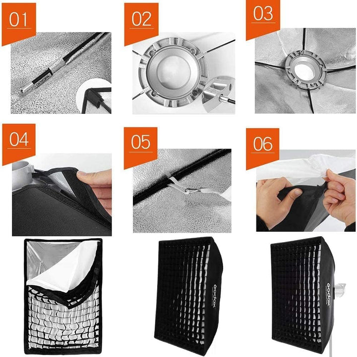 GODOX Unisex-Erwachsene Sb-fw6090-60x90 Cm Softbox W. Grid 60x90 Cm, Schwarz, One Size