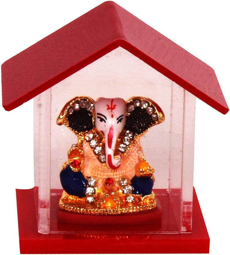 Purpledip Hindu Religious God Ganesha Miniature Statue Showpiece for Home Temple, Shop Counter/Shelf