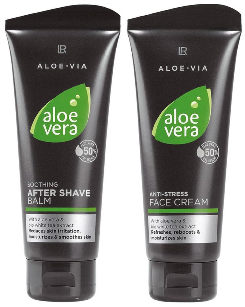 LR ALOE VIA Aloe Vera Men Gesichtspflege-Set (100 ml After Shave Balsam & 100 ml Gesichtscreme)