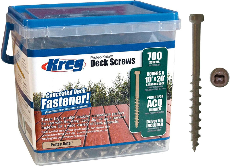 KREG® Protec-Kote™ Deckschraube, 51 mm, 8 Grobgewinde, Flachkopf, 700 Stück