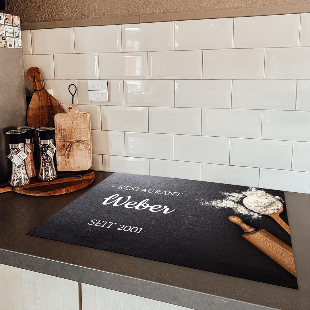 KitchenYeah© Herdabdeckplatte Personalisiert Einteilig Küche Abdeckplatte für Ceranfeld Abdeckung In