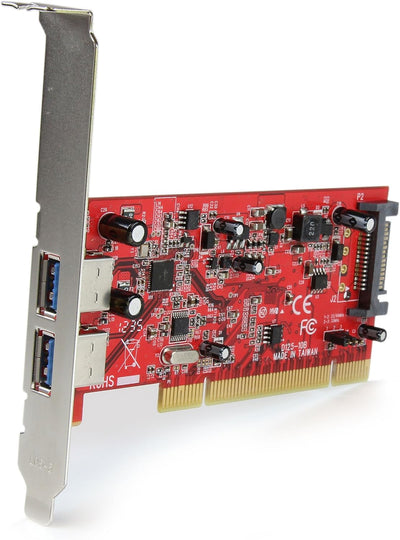 StarTech.com 2 Port USB 3.0 SuperSpeed PCI Schnittstellenkarte mit SATA-Stromanschluss - 2x USB 3.0