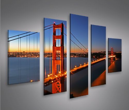 islandburner Bild Bilder auf Leinwand Golden Gate Bridge V3 MF XXL Poster Leinwandbild Wandbild Deko