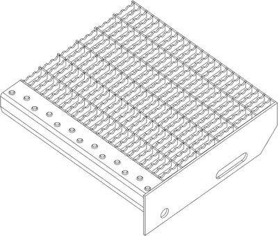 SPH Gitterroststufe verzinkt 800x240mm Maschenweite 30x10mm MIT GLEITSCHUTZ/RUTSCHFEST