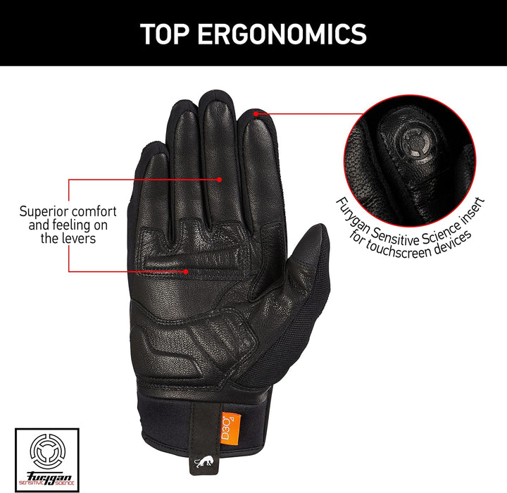 Furygan JET D3O Lady - Motorradhandschuhe Damen – Sommerhandschuhe - Atmungsaktiv & leicht - D3O Auf