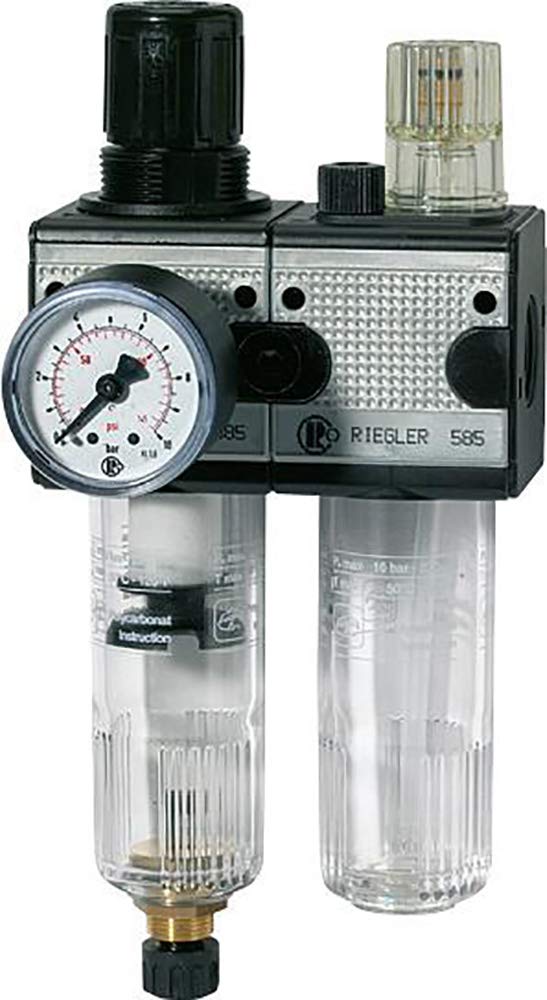 RIEGLER 100567-CL 12 K-HA Wartungseinheit 2-tlg. »multifix«, mit PC-Behälter, BG 1, G 3/8, 1Stk