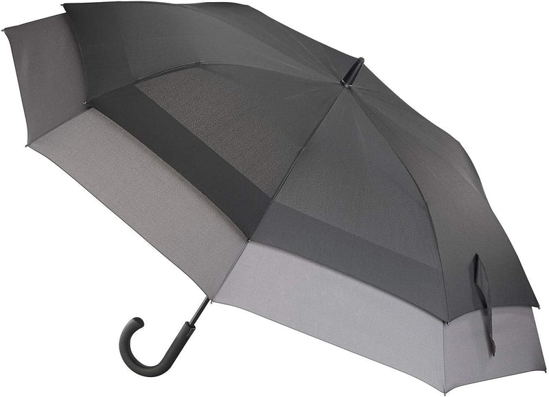 Carlo Milano Regenschirm windfest: 2er-Set Grosser XXL-Automatik-Stockschirm, windfest, Ø 130 cm (Re