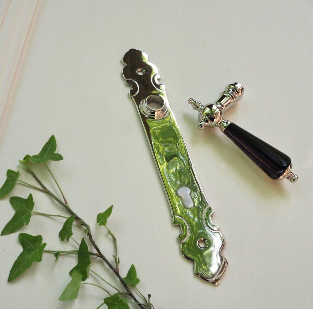 Antikas - Wie antik-PZ92 Haustür Klinkengarnitur in poliertem Nickel für Denkmalpflege