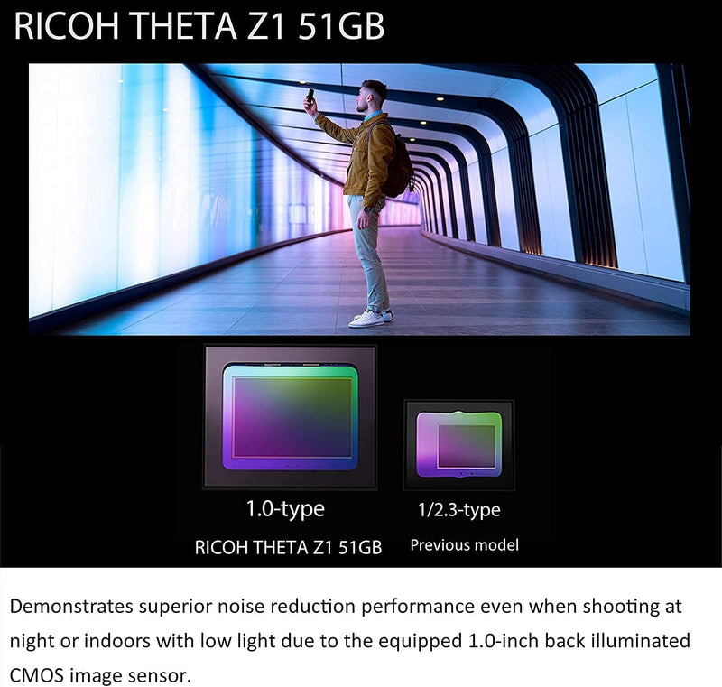 Ricoh Theta Z1 51GB & Theta-Stativ TD-1: Mit Allen RICOH Theta-Modellen der Reihe kompatibel, Abmess