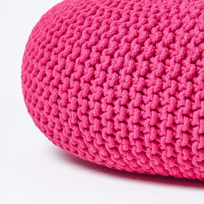 Homescapes Pouf Strickpouf rundes Bodenkissen, Sitzpouf 70 x 23 cm, gepolsterter Sitzhocker, Sitzpuf