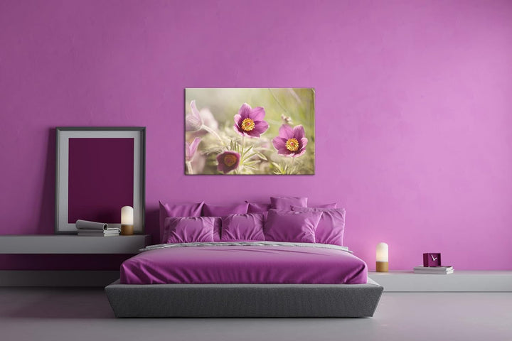 deyoli bezaubernde Blumen Format: 80x60 als Leinwandbild, Motiv fertig gerahmt auf Echtholzrahmen, H
