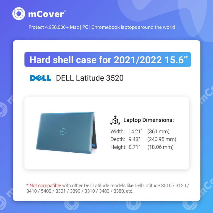 mCover Hartschalen-Schutzhülle, nur kompatibel mit 2021/2022 15,6 Zoll Dell Latitude 3520 Serie (nic