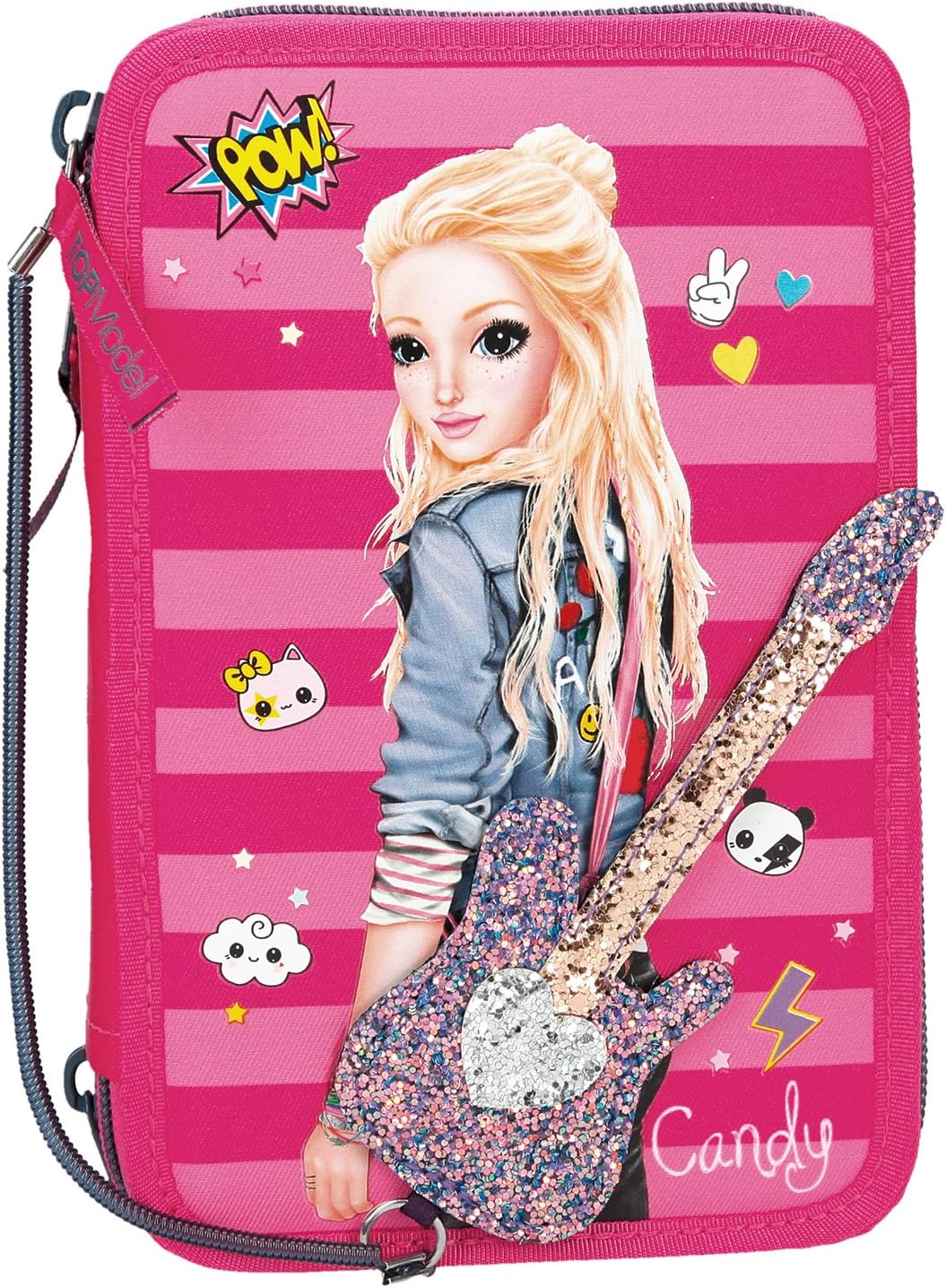 Depesche 784 Federtasche 3 fach Top Model, Popstar Gitarre, Rosa