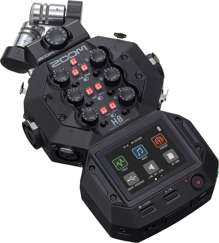 Zoom H8 – 12-Tracker-Aufnahmegerät – 1 x abnehmbares XY-Mikrofon, 4 x XLR-Eingänge und 2 x XLR-Combo