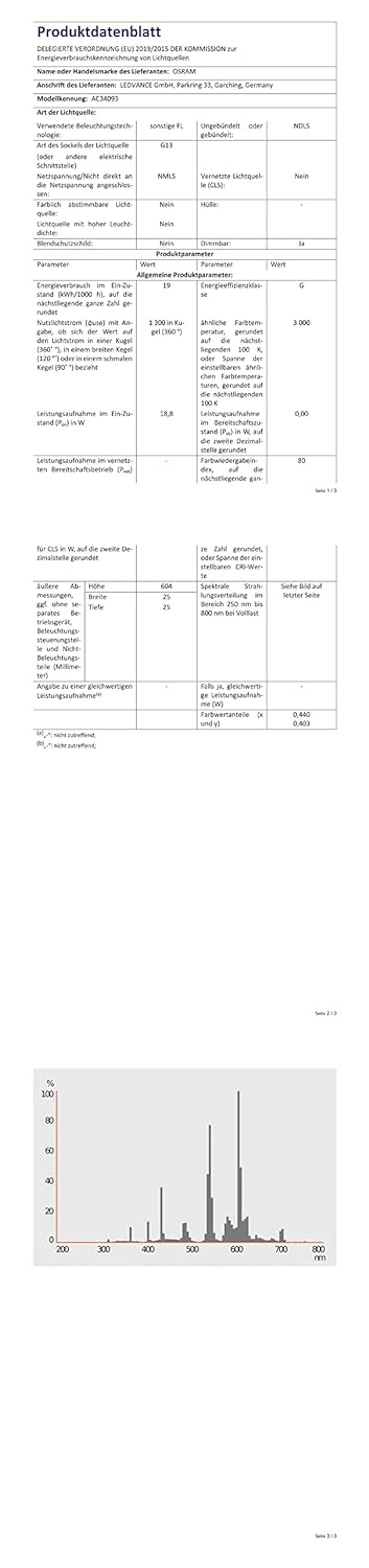 25 Stück Leuchtstofflampen L 18 Watt 830 - Osram