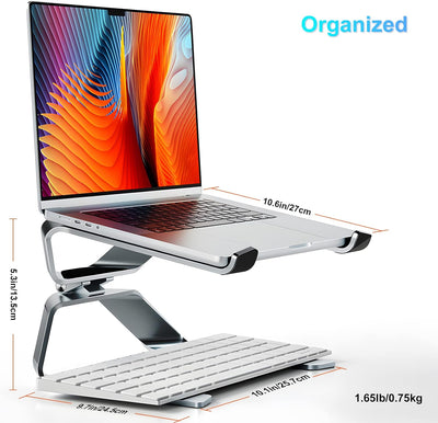 SHUOSUO Laptop Ständer Verstellbar, Ergonomisch Aluminium Schreibtisch Notebook Halterung Halter für