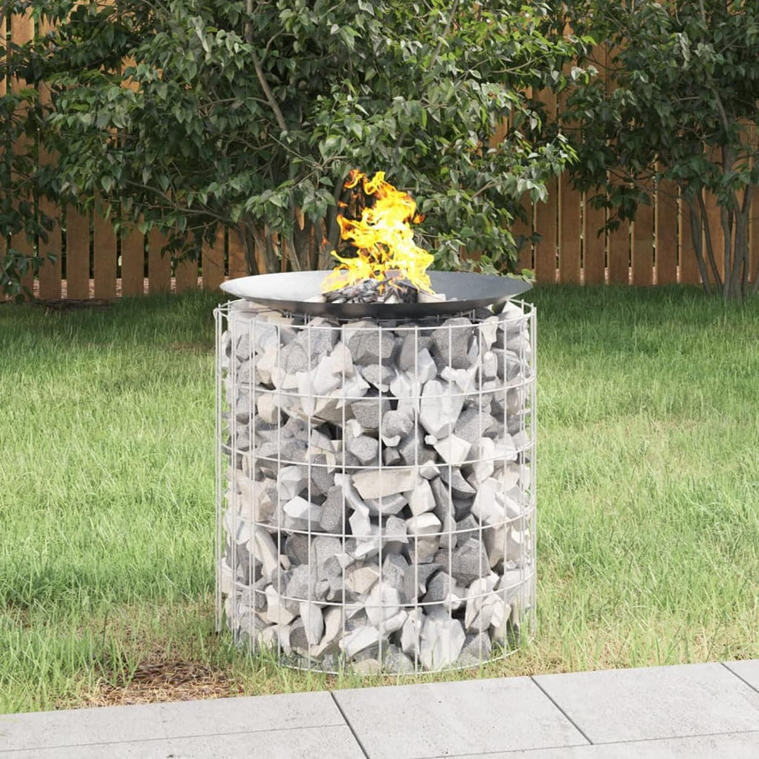 Tidyard Gabionen Feuerstelle Gabionenkamin Gartenkamin Terassenofen Ø 50 cm Verzinktes Eisen 50 x 50