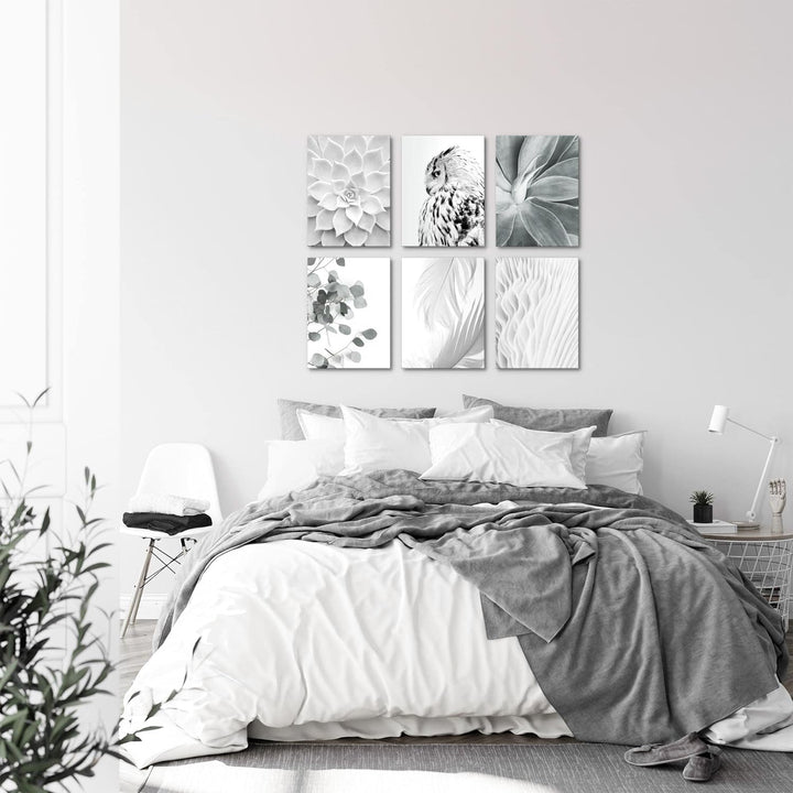 Novart Set Wandbilder - KEIN EXTRA RAHMEN BENÖTIGT - Wohnzimmer Schlafzimmer - Bilder Modern Boho Eu