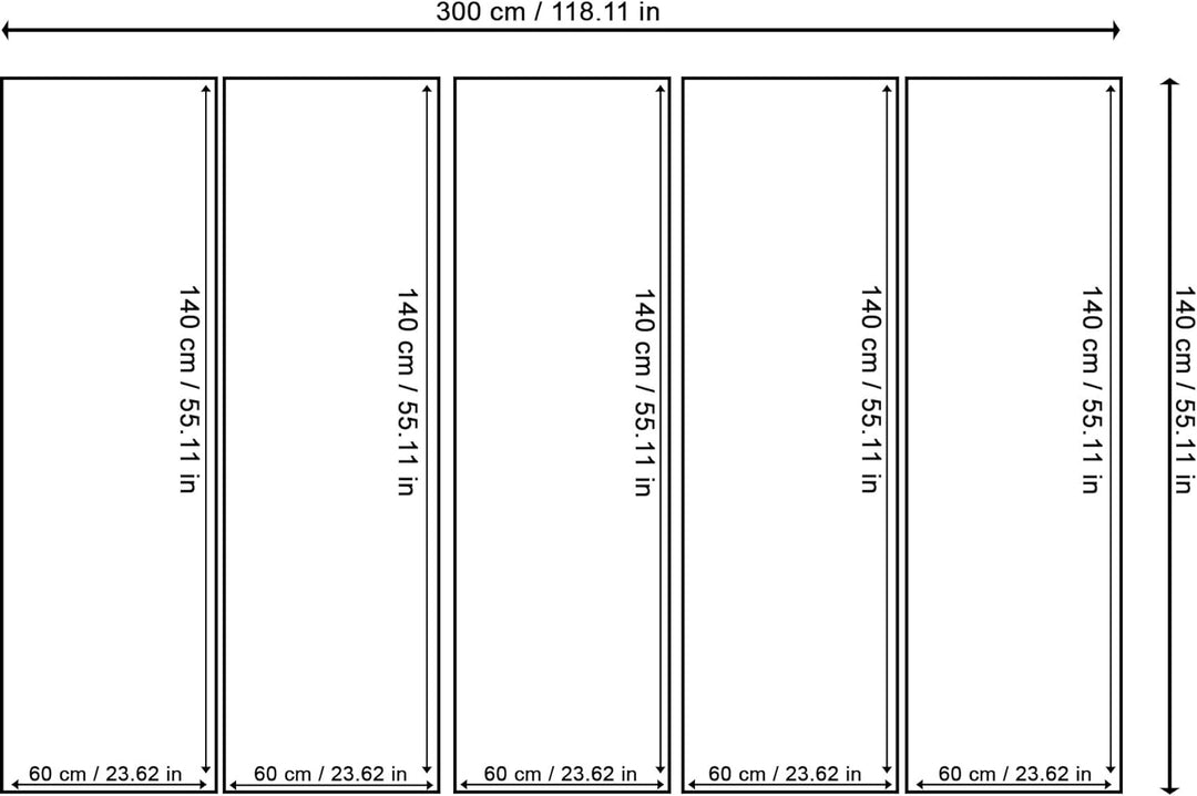 Feeby. Leinwandbild - 5 Teile - Bilder Wand Bild Wandbilder Kunstdruck XXL, 5-Teilig, Typ C, 300x140