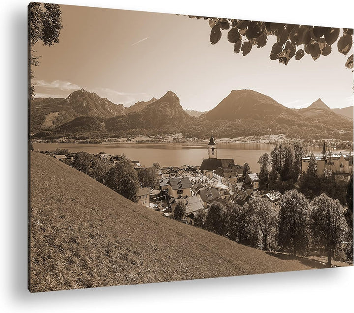 deyoli idyllisches Plätzchen in Österreich Format: 80x60 als Leinwand, Effekt: Sepia, Motiv fertig g