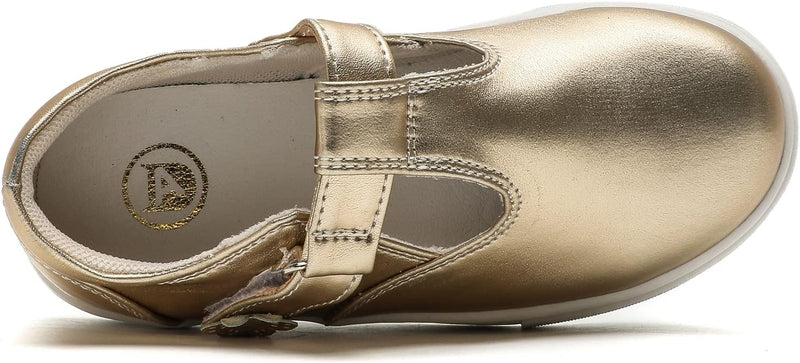 DADAWEN Mädchen T-Spangen Mary Jane Ballerinas Taufschuhe 31 EU Gold, 31 EU Gold