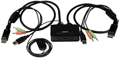 StarTech.com 2 Port USB HDMI KVM Switch mit Audio und Fernschalter - Desktop Umschalter USB Powered