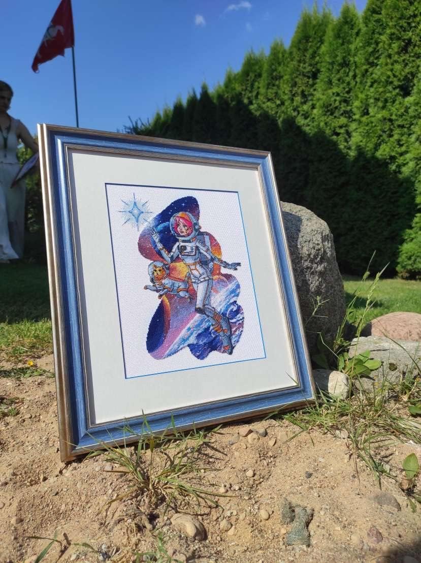 Riolis Kreuzstich Set Direkt zu den Sternen, Zählmuster, 24x30cm