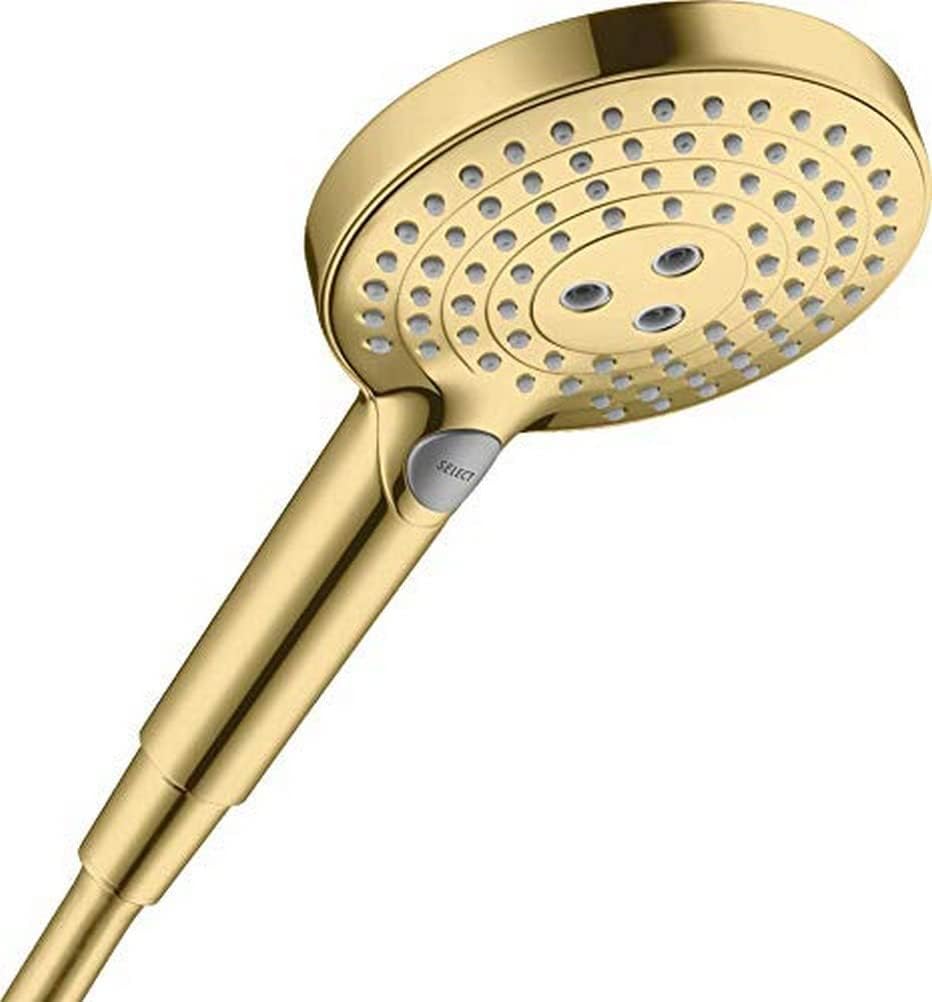 hansgrohe Duschkopf Raindance Select S 120 (Regendusche, 3 Strahlarten), Polished Gold Optik Polishe